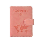 Elegant embossed world map print on travel passport wallet organizer