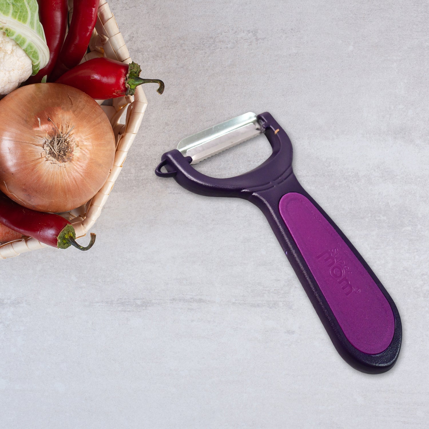 Kitchen tool vegetable peeler with anti-slip dual tone handle