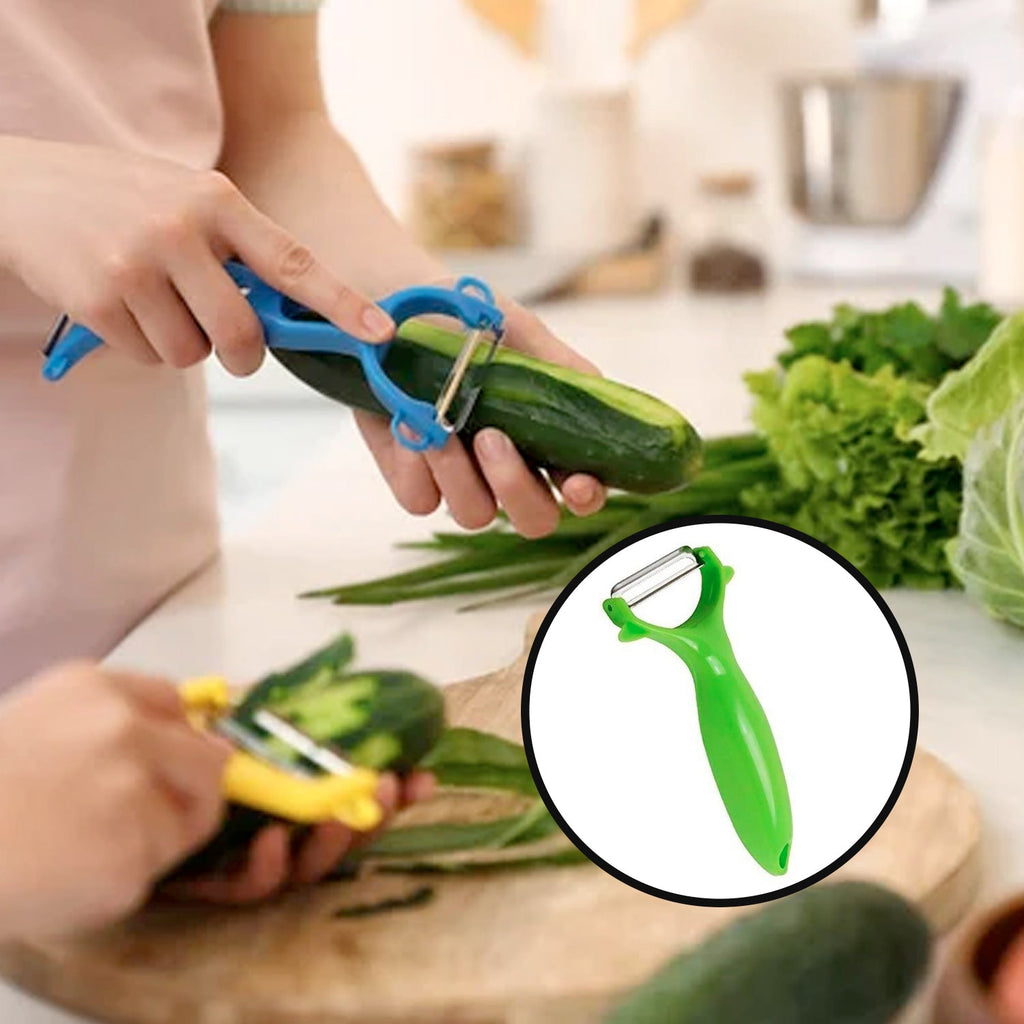 Durable stainless steel Y-shape vegetable peeler with a sharp blade for quick kitchen tasks.