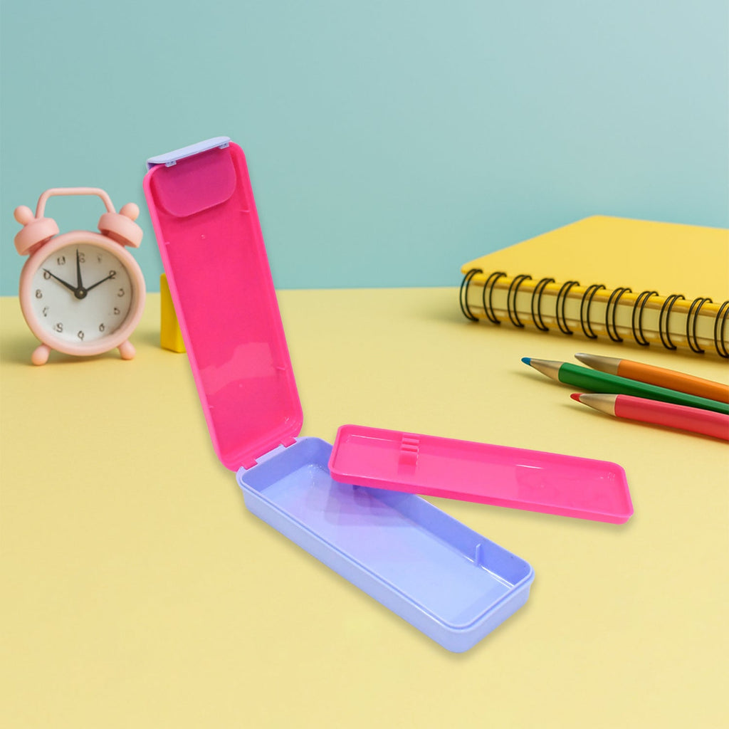 Kids' hard shell pencil box with colorful cartoon prints