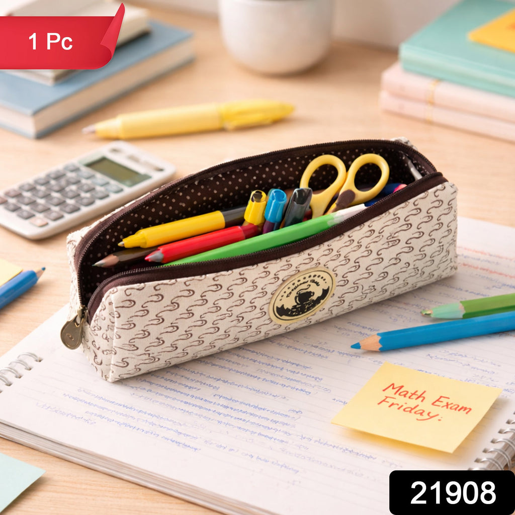 Stationery organizer case with zipper for pens, pencils, and accessories
