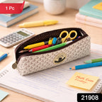 Stationery organizer case with zipper for pens, pencils, and accessories