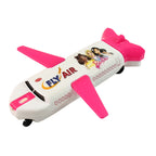 Child's hand interacting with the cute LED airplane pencil box.