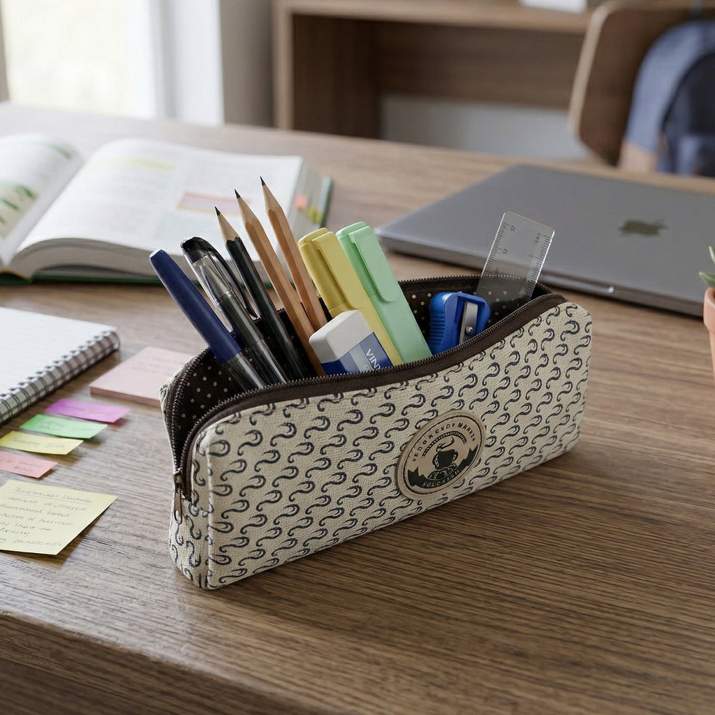 Portable pen organizer and stationery storage pouch