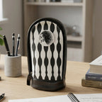 Stylish hard base vertical zipper pencil pouch front view
