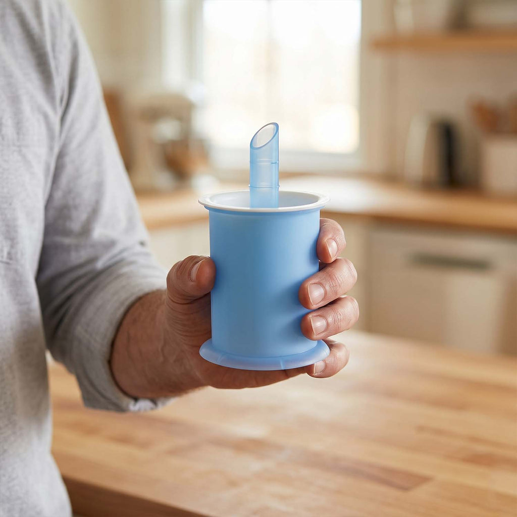 Detailed view of the reusable silicone popsicle molds with their secure caps and easy-grip handles.