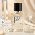 Enchant Eau De Parfum bottle displayed angled next to its box