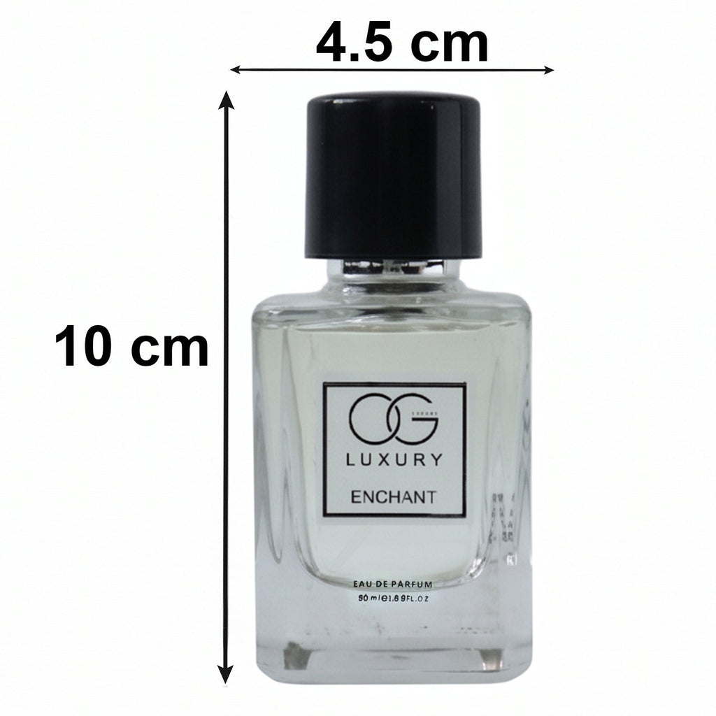 Enchant Eau De Parfum bottle casting soft shadow on surface