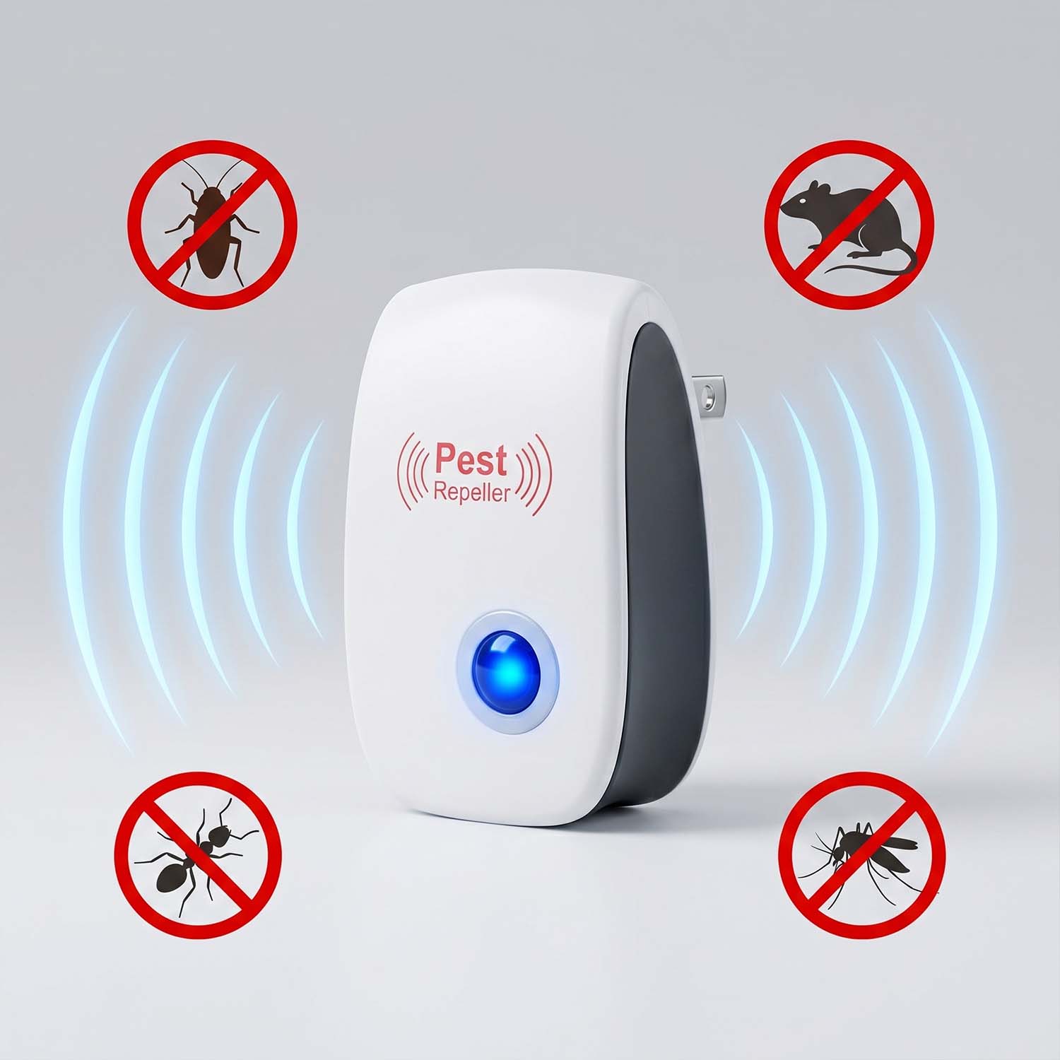 Electronic pest control device for indoor pest deterrence