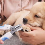 Dog and cat nail clipper with safety guard and ergonomic handle