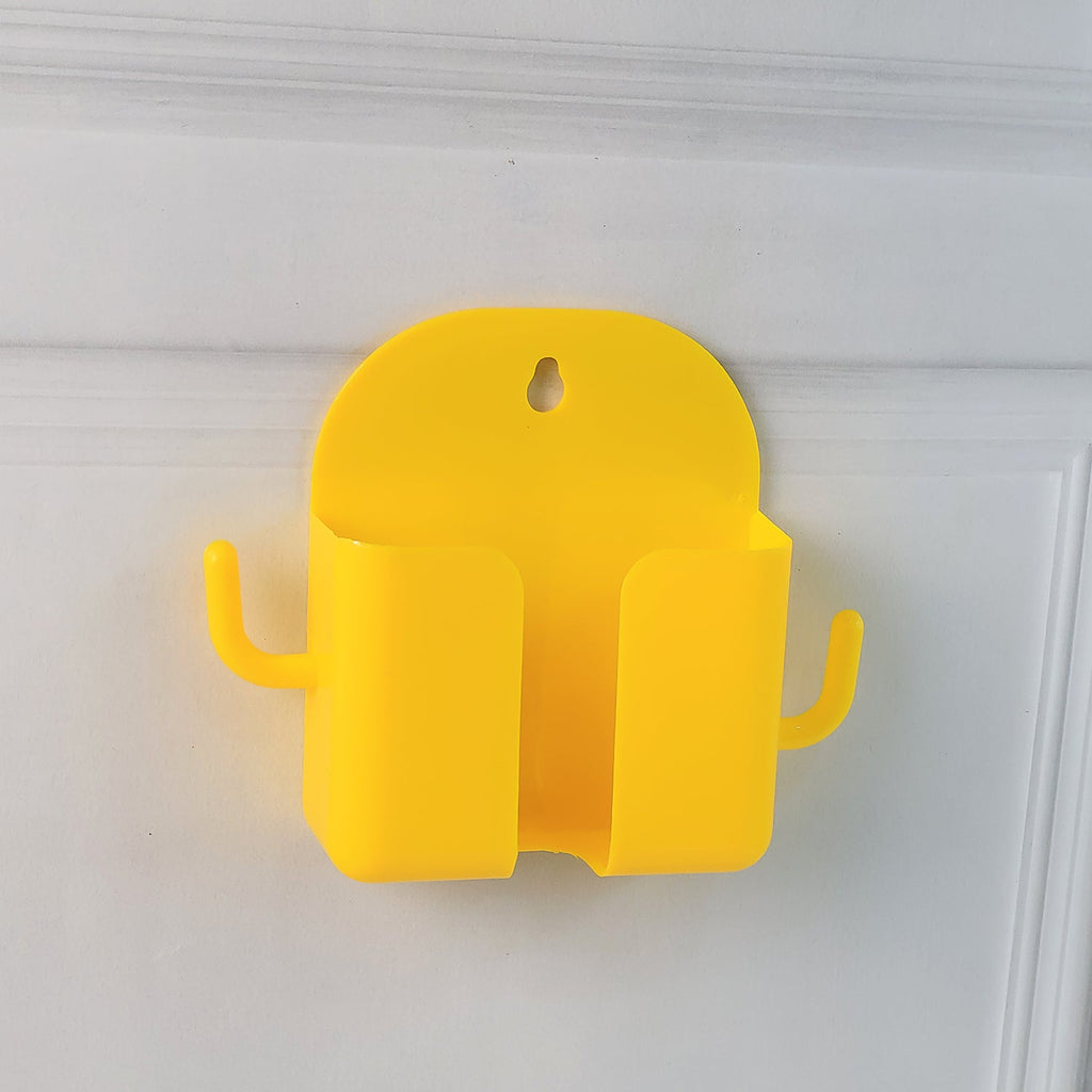 Side view of durable wall mounted mobile phone stand with hook