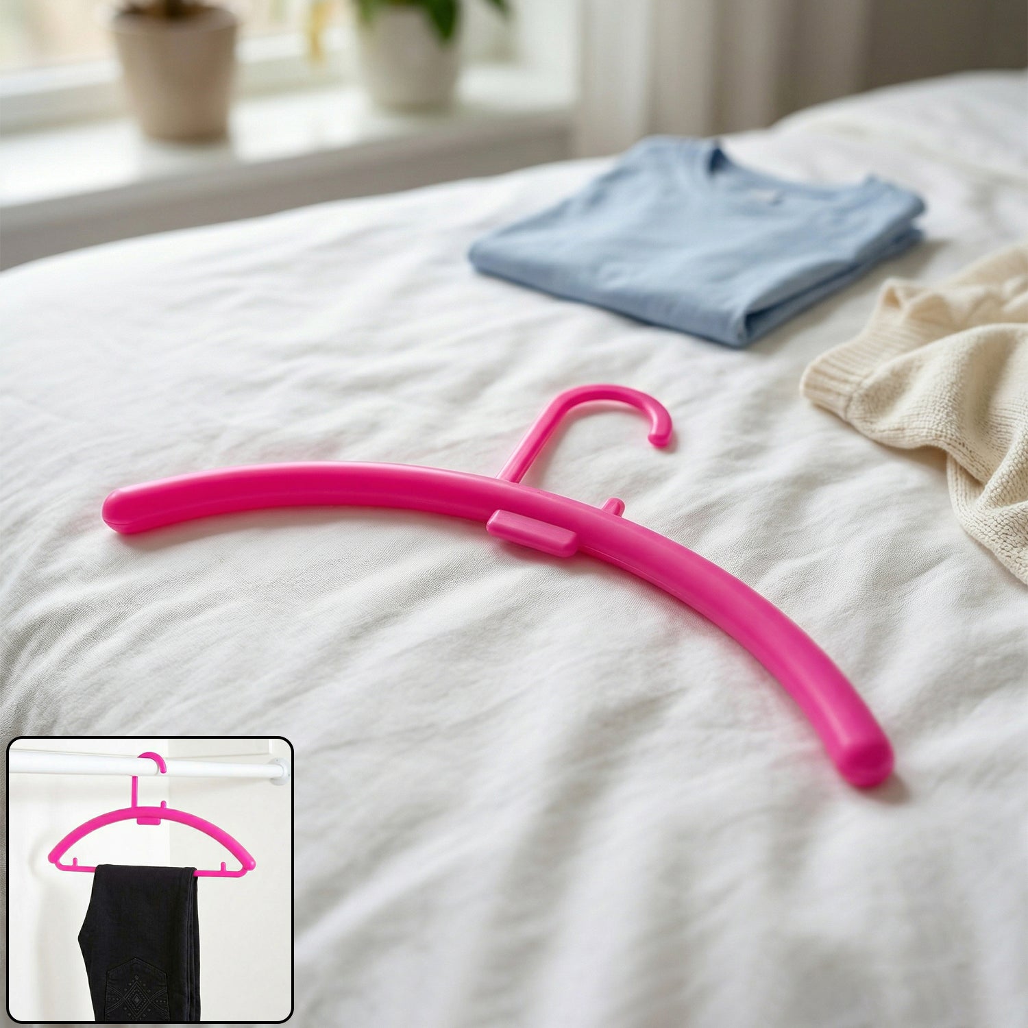 Plastic wardrobe clothes hanger rack for closet organization