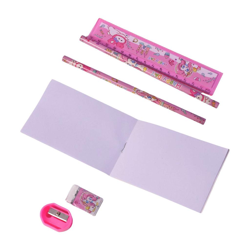Colorful kids stationery gift set in carrying bag