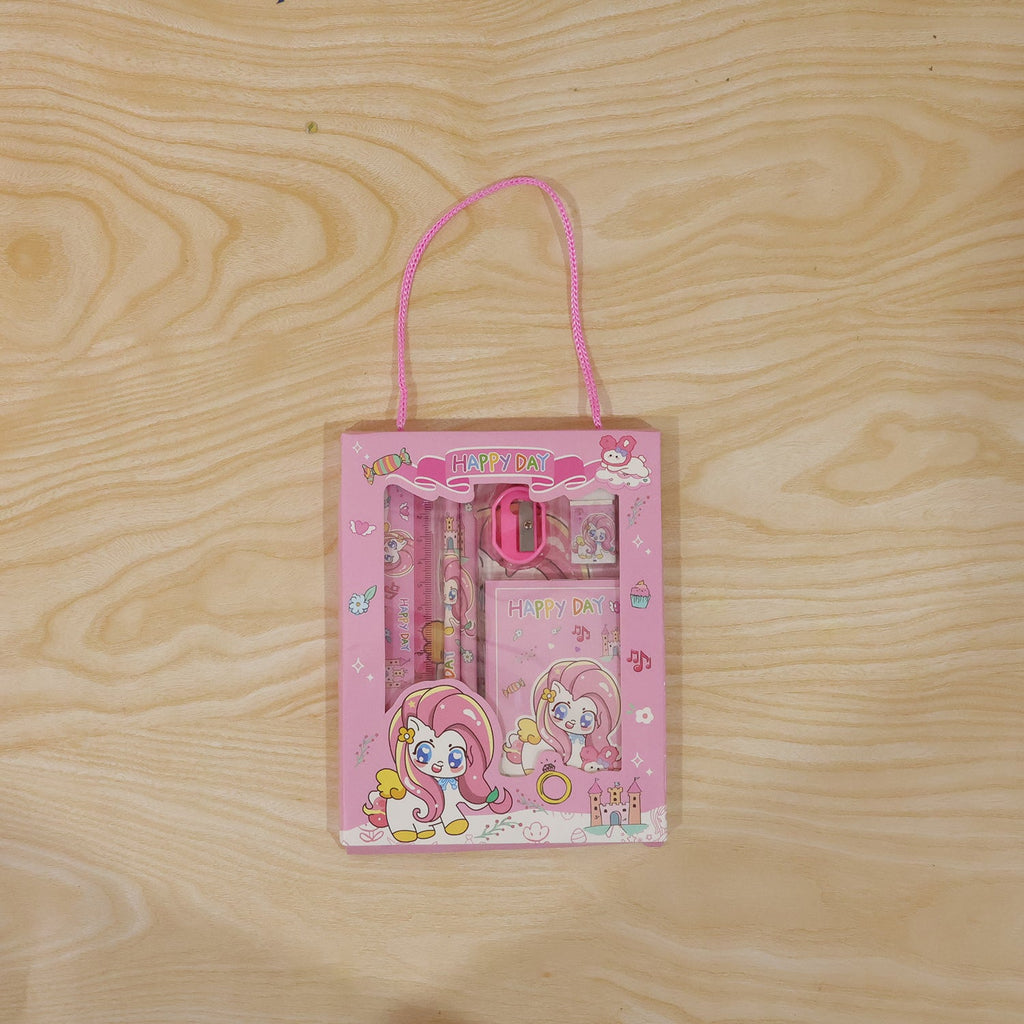 Unicorn theme school stationery set