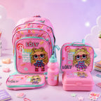 All components of the vibrant school essentials kit for children.