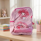 Kids backpack in real-life setting with My Melody design
