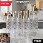 Reusable plastic water bottles set for home and office use