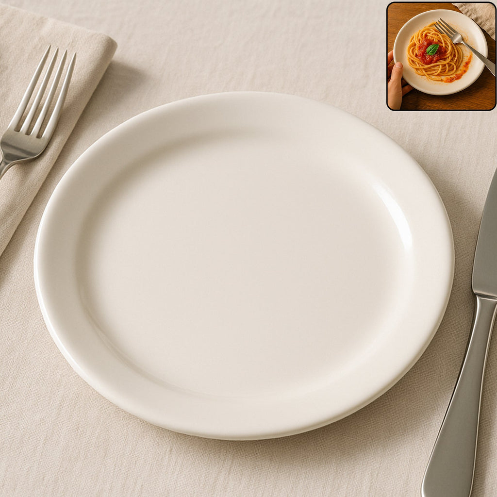 Lightweight 23 cm plastic round plate perfect for casual dining