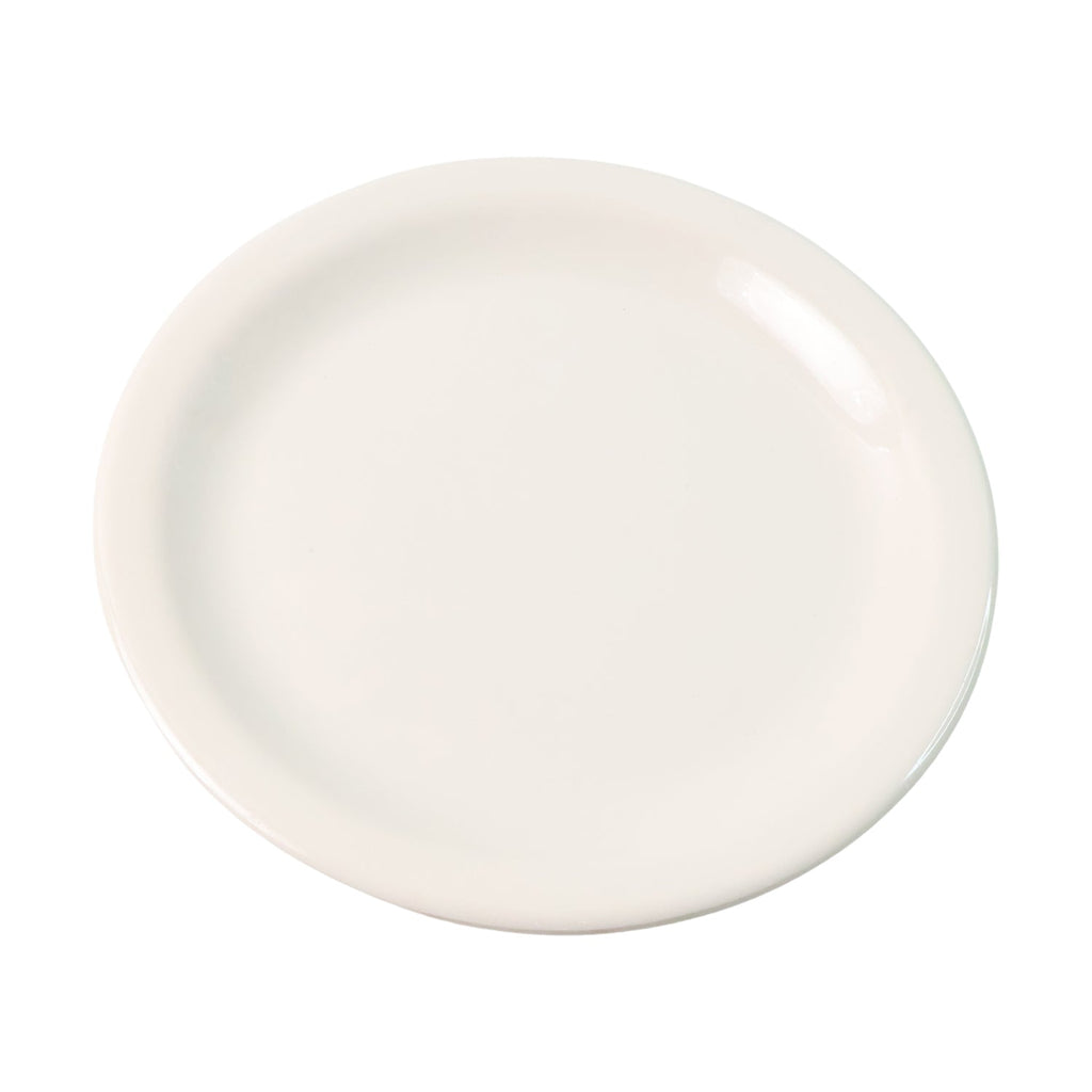 Stackable white plastic round plate 23 cm for kitchen use