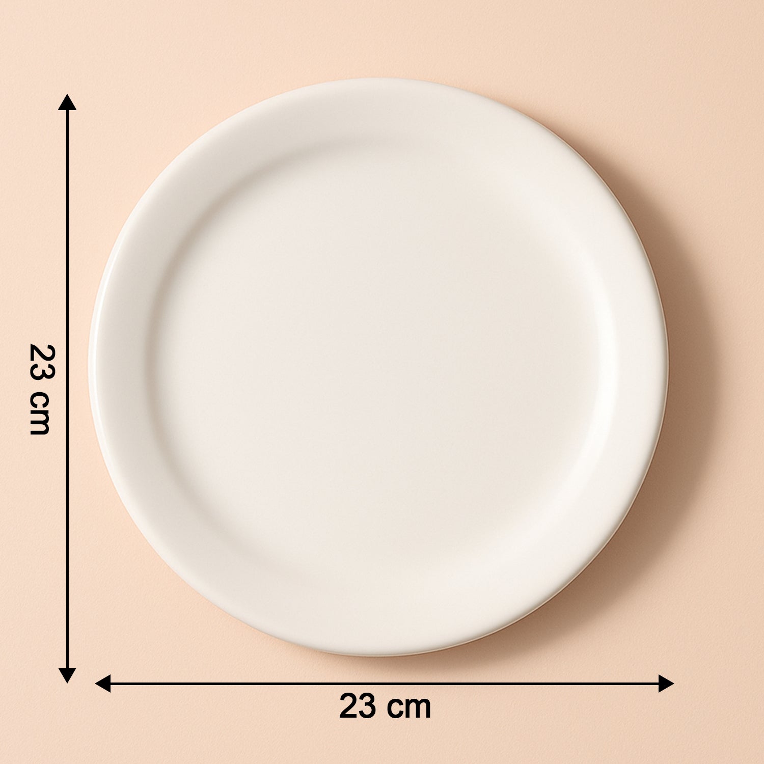 Glossy white dinner plate 23 cm suitable for everyday dining