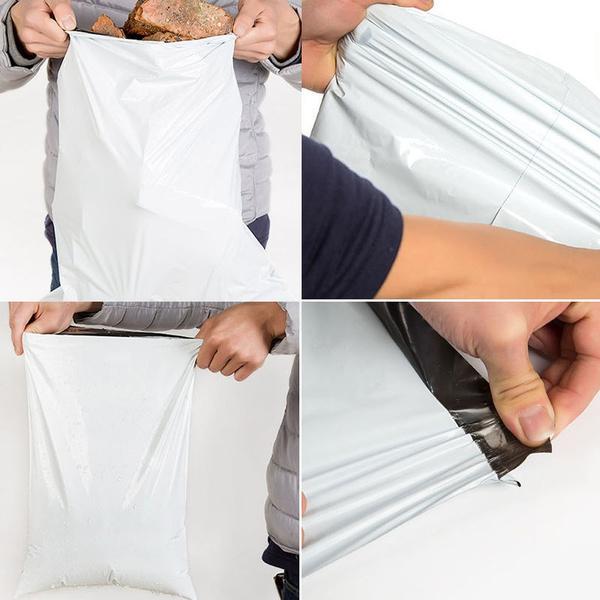 Multiple tamper-proof polybags ready for bulk e-commerce packaging.