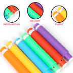 Flexible pop tubes in multiple vibrant colors, ready for creative play.