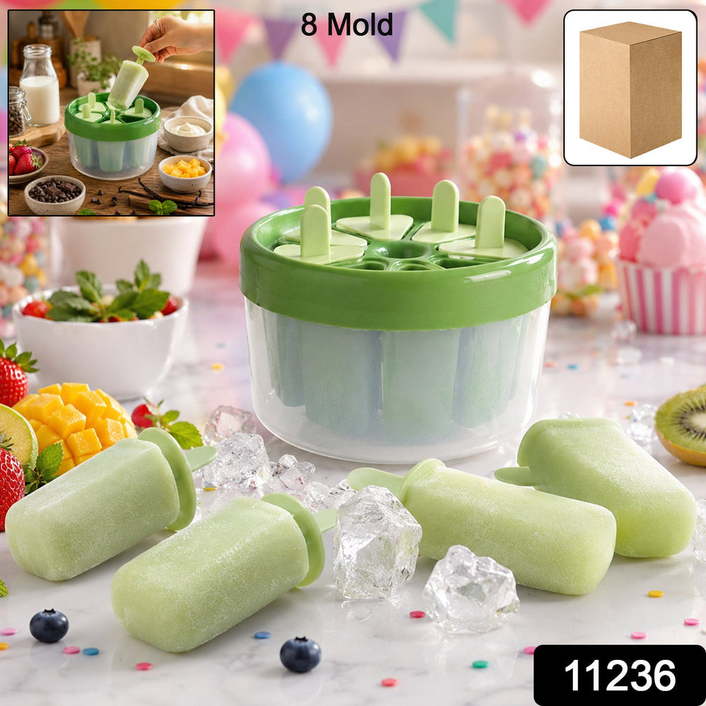 Plastic ice candy popsicle maker with SKU 11236 on white background