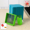 Stainless steel potato chipper cutter with green ergonomic handle