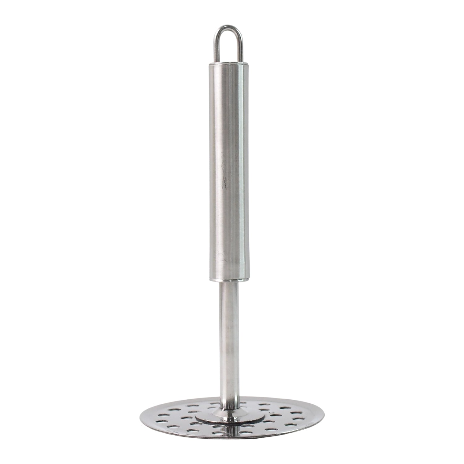 Ergonomic stainless steel potato masher for effortless mashing
