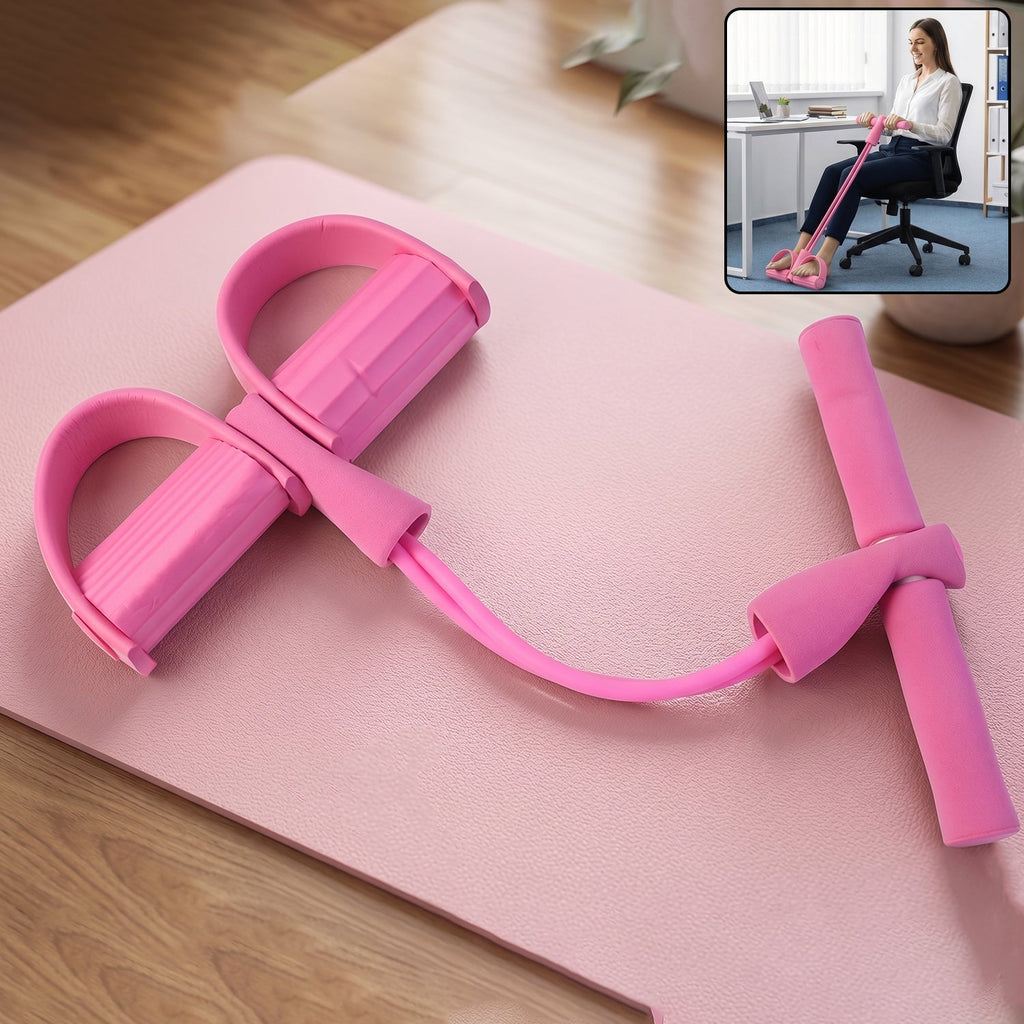 Elastic resistance pull rope with foot pedal support for full body workout