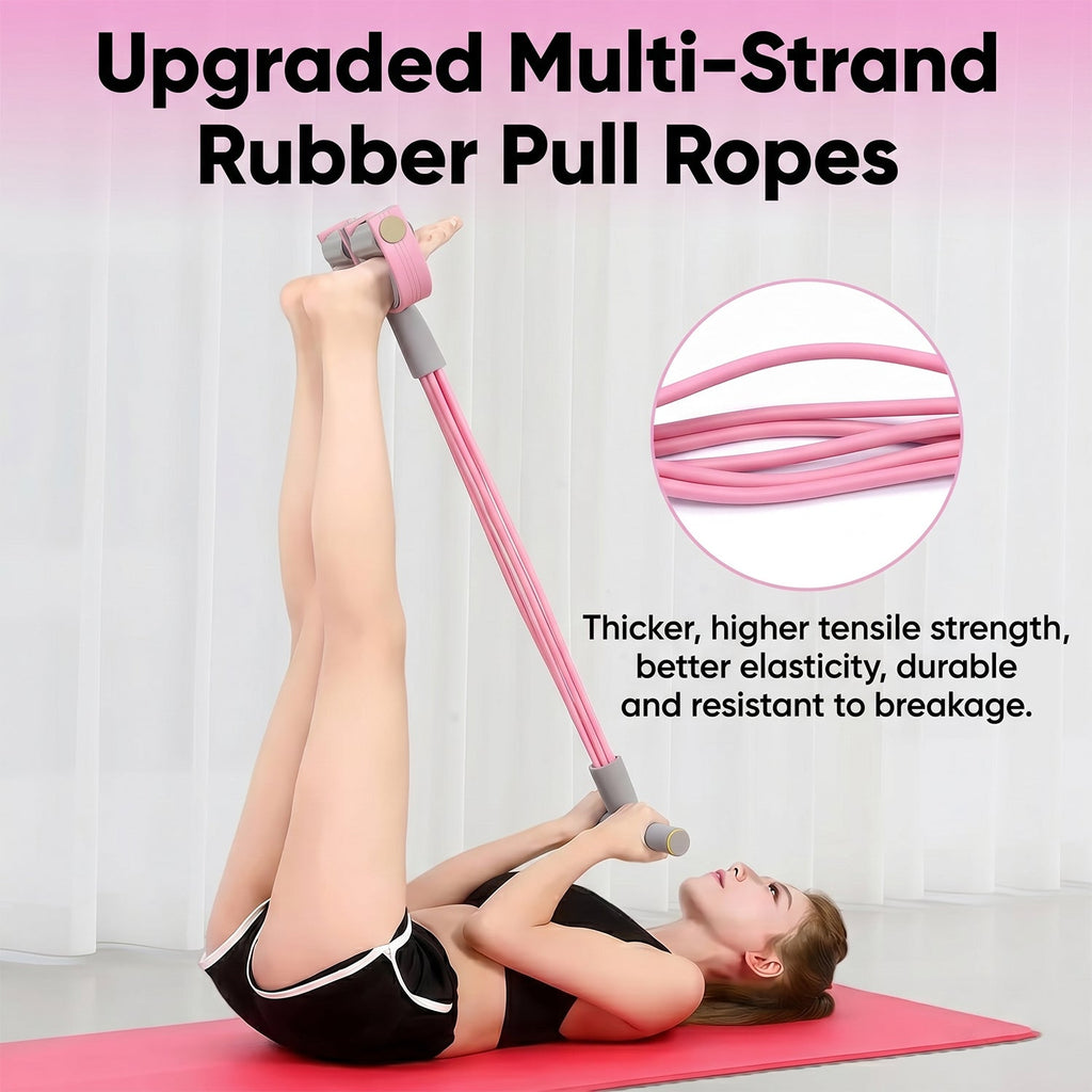 Yoga resistance band with foot pedal for stretching and fitness
