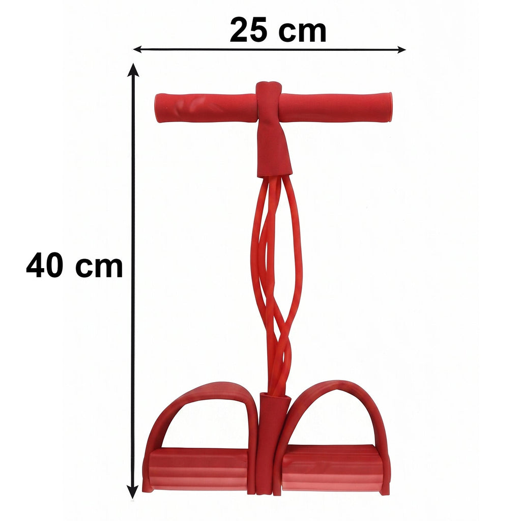 Dimensions of pull rope exerciser highlighting size and portability.