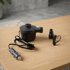 Electric pump for inflating car air mattress in the set