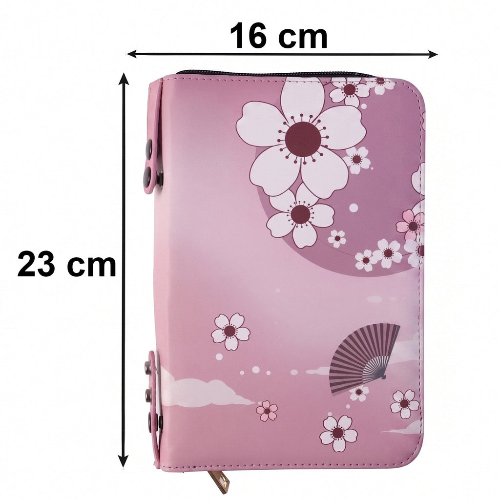 Durable synthetic leather cosmetic pouch for travel convenience