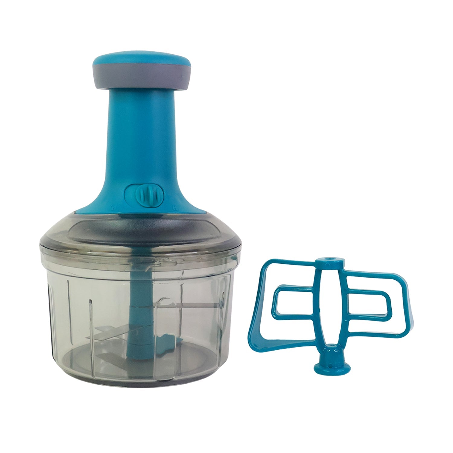 Compact manual push chopper ideal for home cooking