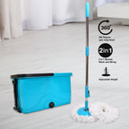 Pro Clean Spin Mop with large bucket and easy wheels for floor cleaning.