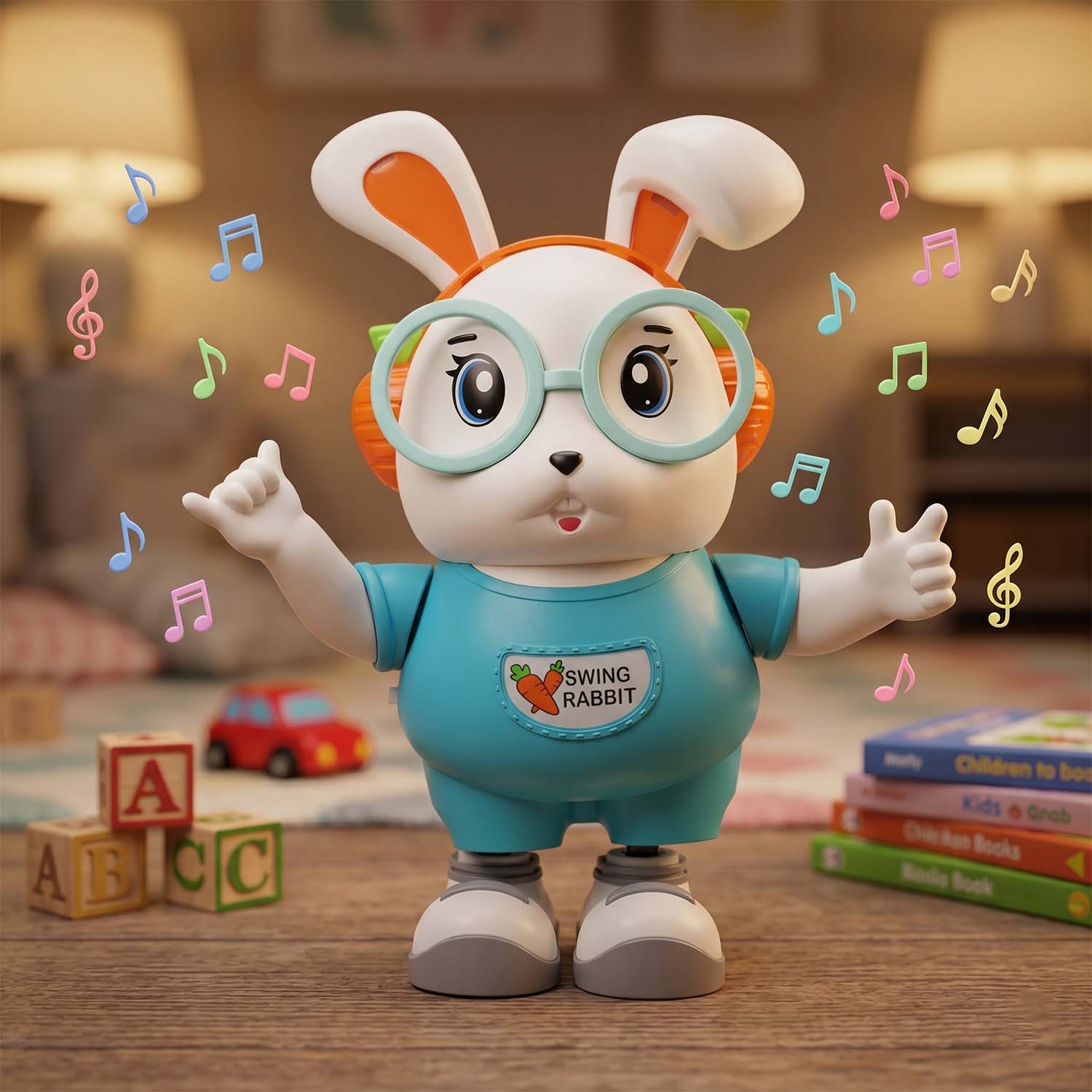 Battery operated dancing rabbit toy for children