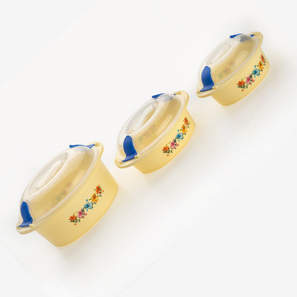 The durable food-grade plastic outer body of the Tidy Table insulated casserole.