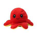 Compact reversible plush octopus toy for desk and shelf decoration