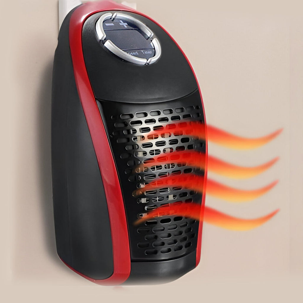 400W wall plug heater providing personal warmth in bedroom