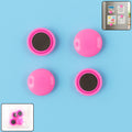 Round Fridge Magnets in a pack of four, showcasing vibrant colors on a white background.