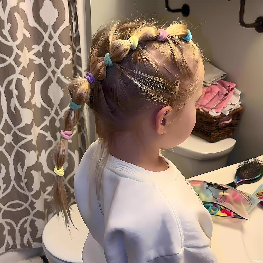 Fabric-coated elastic hair bands that hold hair gently without tangling