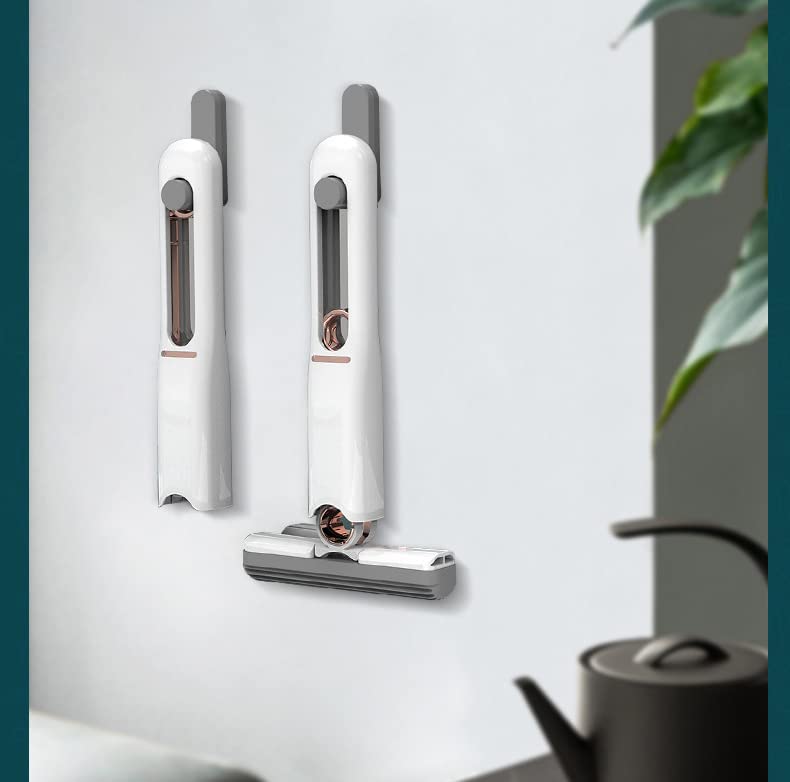 The Portable Self-Squeeze Mini Mop demonstrating its flexibility for tight spaces.
