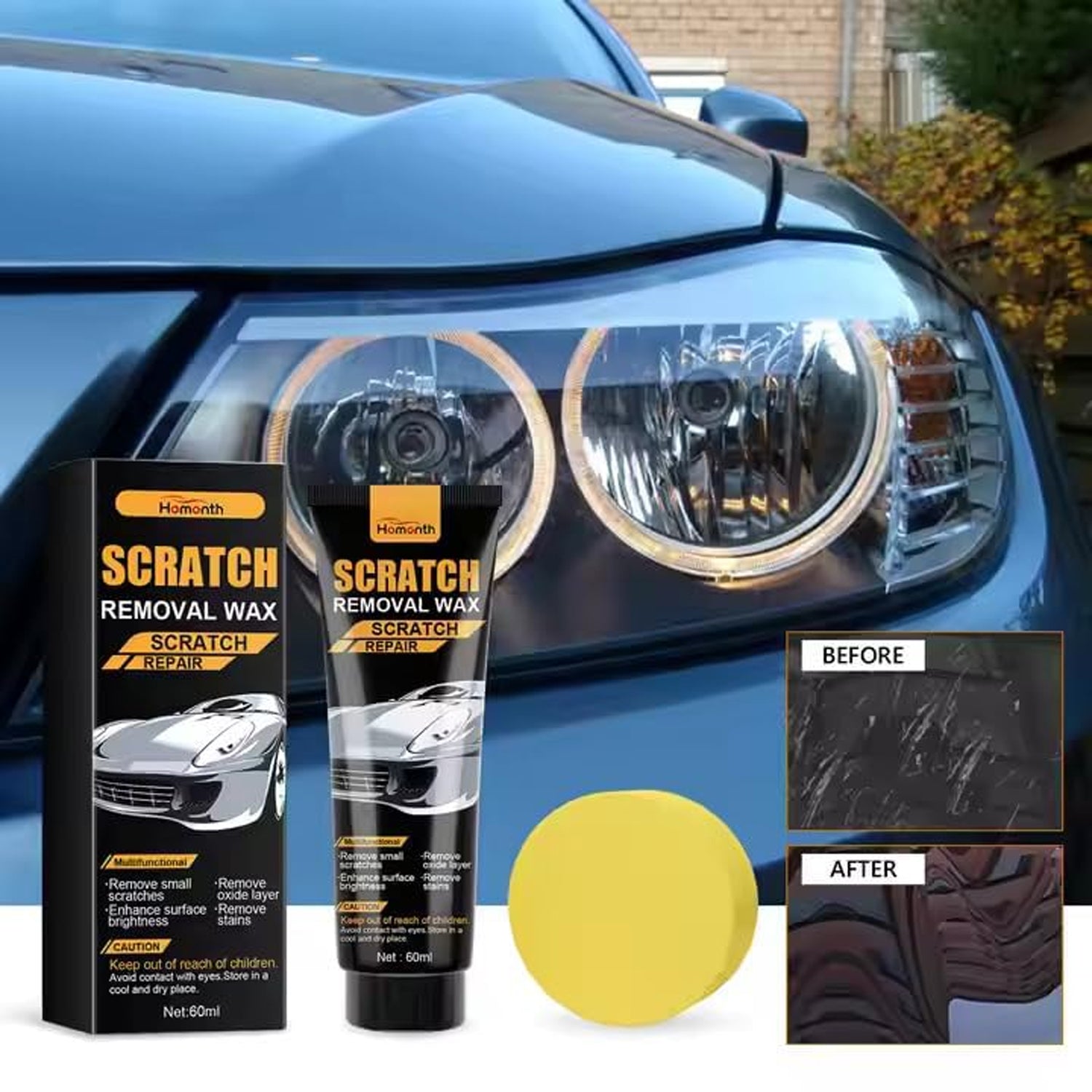 Alternative angle of  scratch removal wax for car paint repair