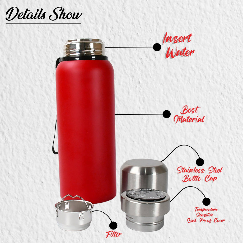 The double-wall insulated water bottle keeping drinks cold for hours.