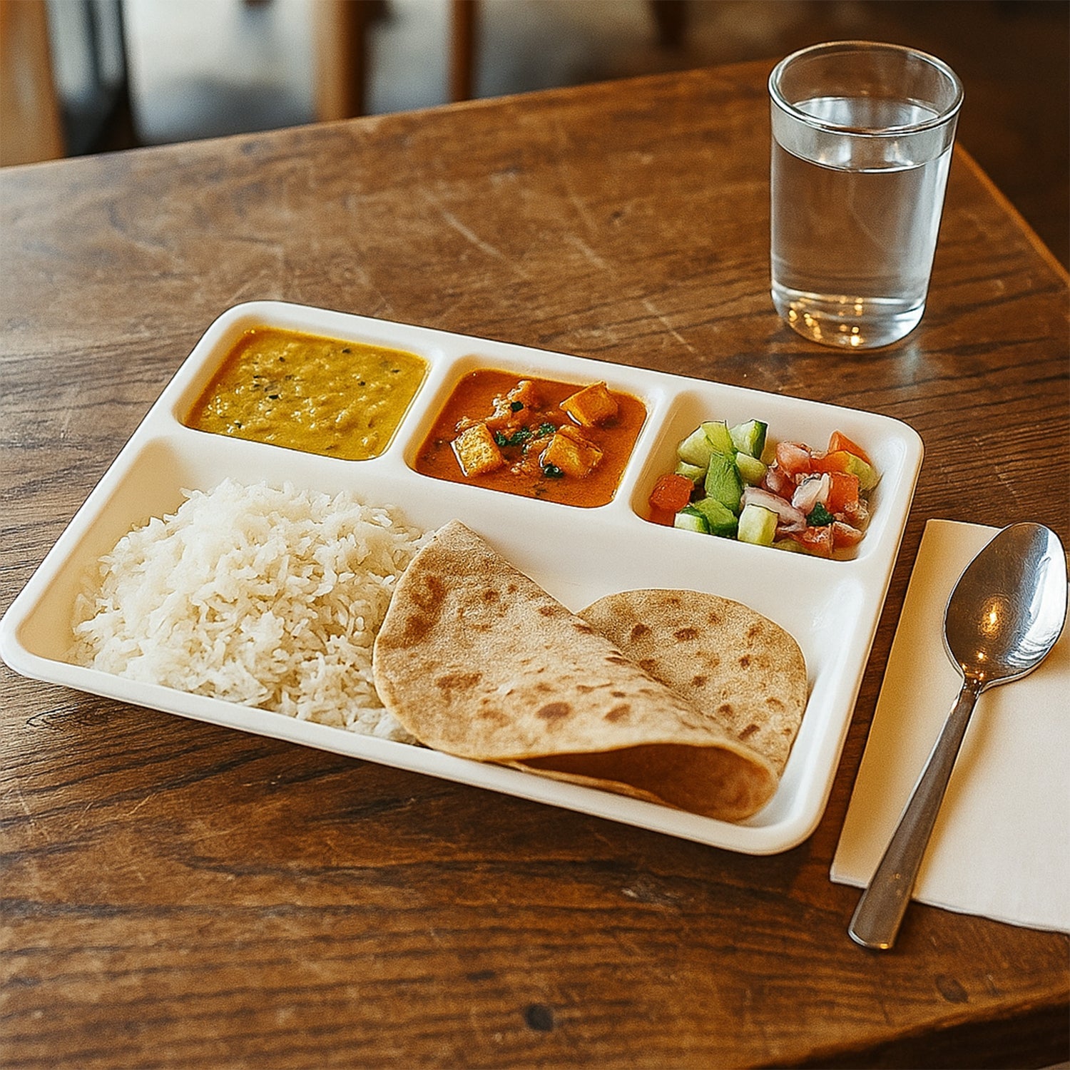 Food-grade plastic serving tray, easy to clean after meals.
