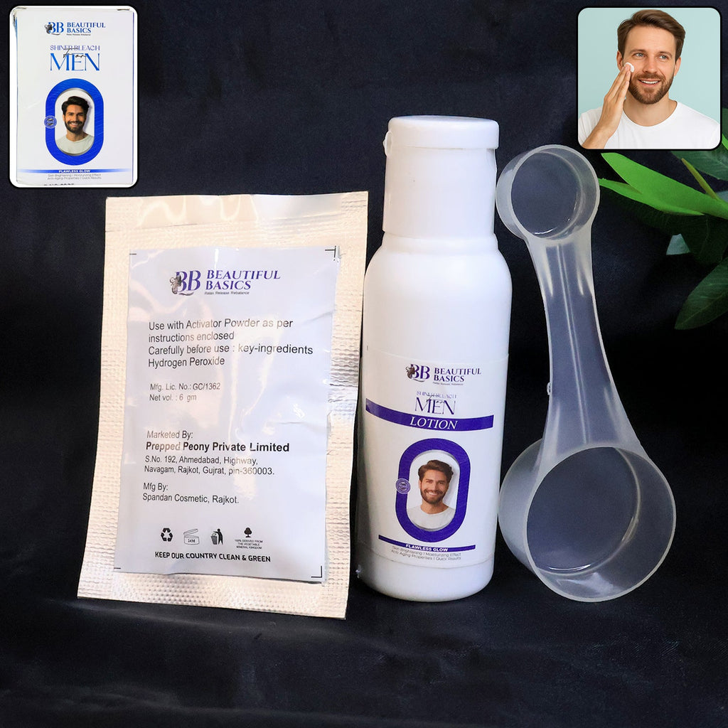 Men's Skin Brightening Bleach Kit with bleach lotion and activator powder