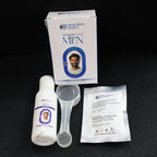 Complete men's bleach cream kit with lotion, powder, and mixing accessories for grooming
