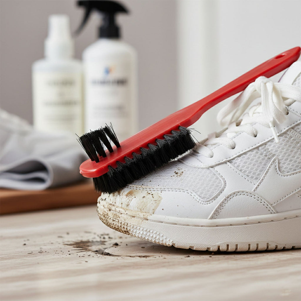 Shoe scrubber brush designed for deep dirt and stain removal from soles