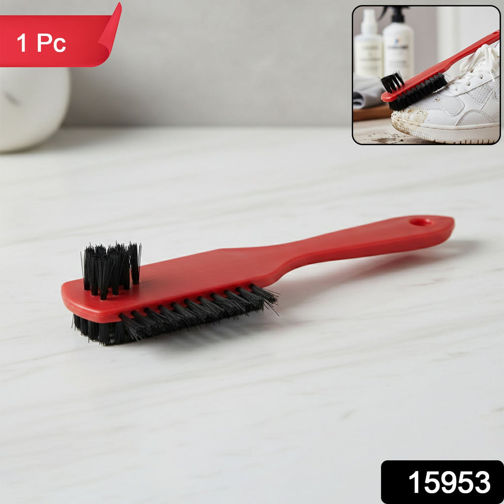 Close-up view of strong bristles on shoe cleaning brush for effective dirt removal
